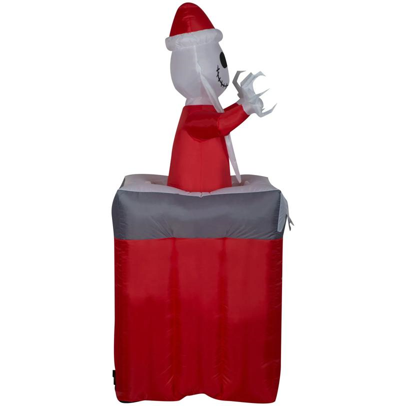 5 Ft. 6" Airblown Inflatable Light-Up The Nightmare Before Christmas Animated Jack Skellington in Chimney Decoration
