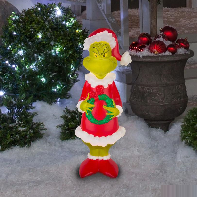 24" Light-Up Dr. Seuss The Grinch in Santa Suit