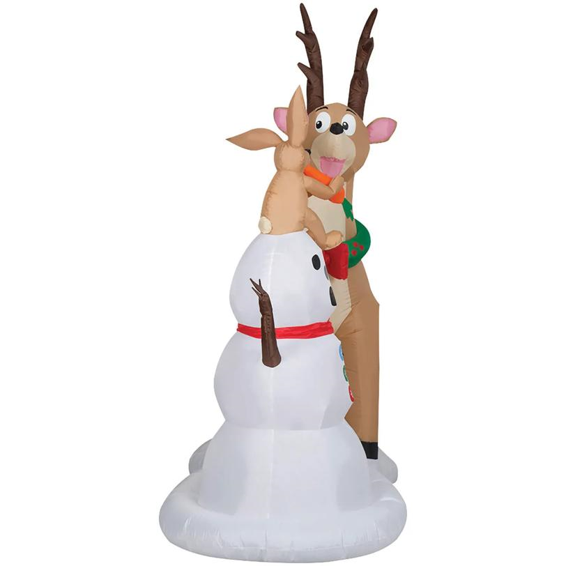 Airblown Caribou Snowman Inflatable
