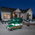 4 Ft. 10" Airblown Inflatable Light-Up National Lampoon's Christmas Vacation Station Wagon with Tree Decoration