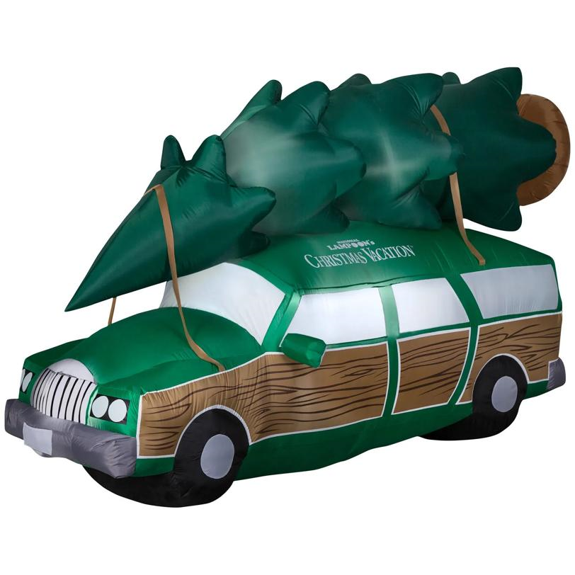 4 Ft. 10" Airblown Inflatable Light-Up National Lampoon's Christmas Vacation Station Wagon with Tree Decoration
