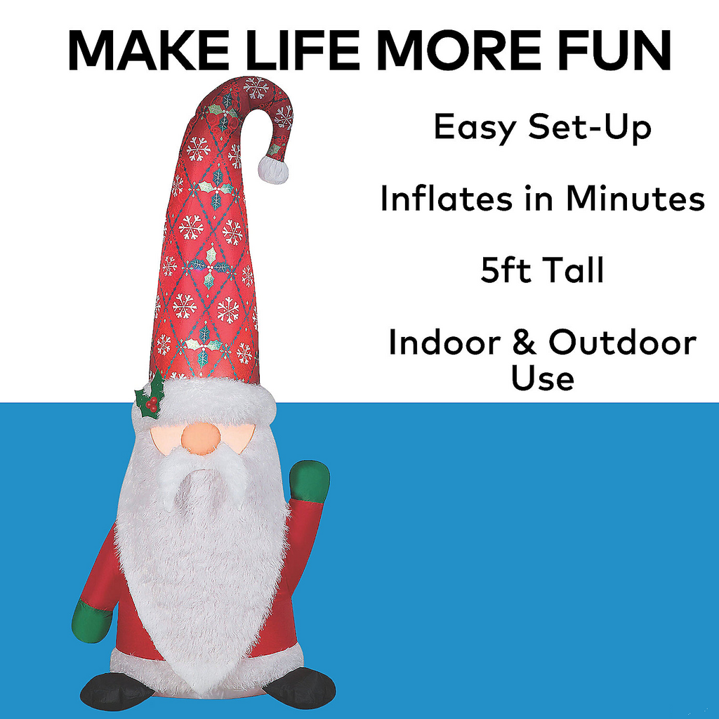 Airblown Mixed Media Christmas Tomten Inflatable