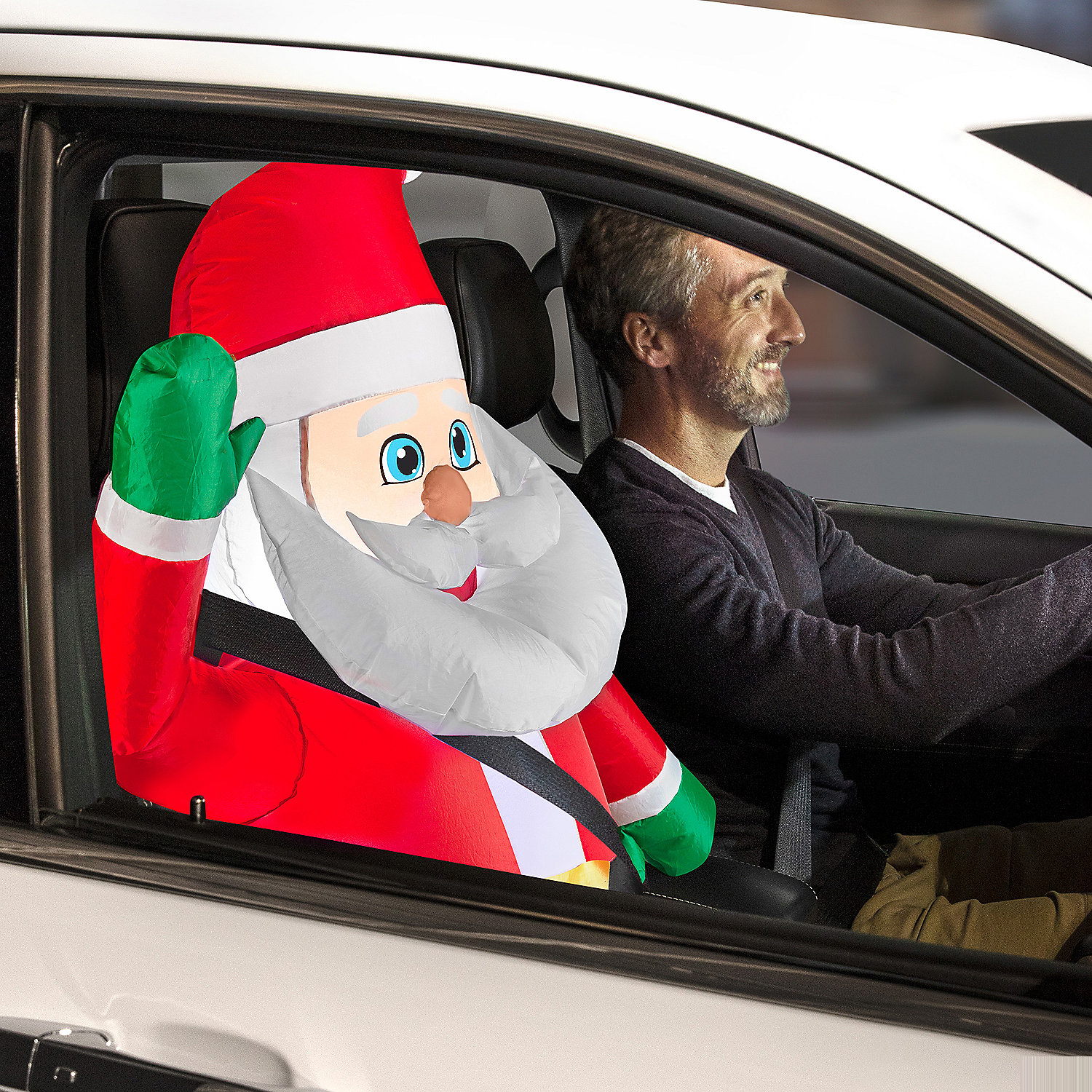 Blow Up Inflatable Car Buddy Santa Outdoor Yard Decoration