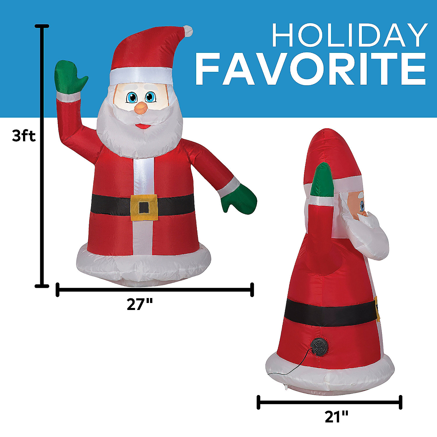 Blow Up Inflatable Car Buddy Santa Outdoor Yard Decoration