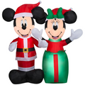 4 Ft. Airblown Blowup Inflatable Santa Mickey & Minnie with Built-In Lights Christmas Outdoor Yard Decoration