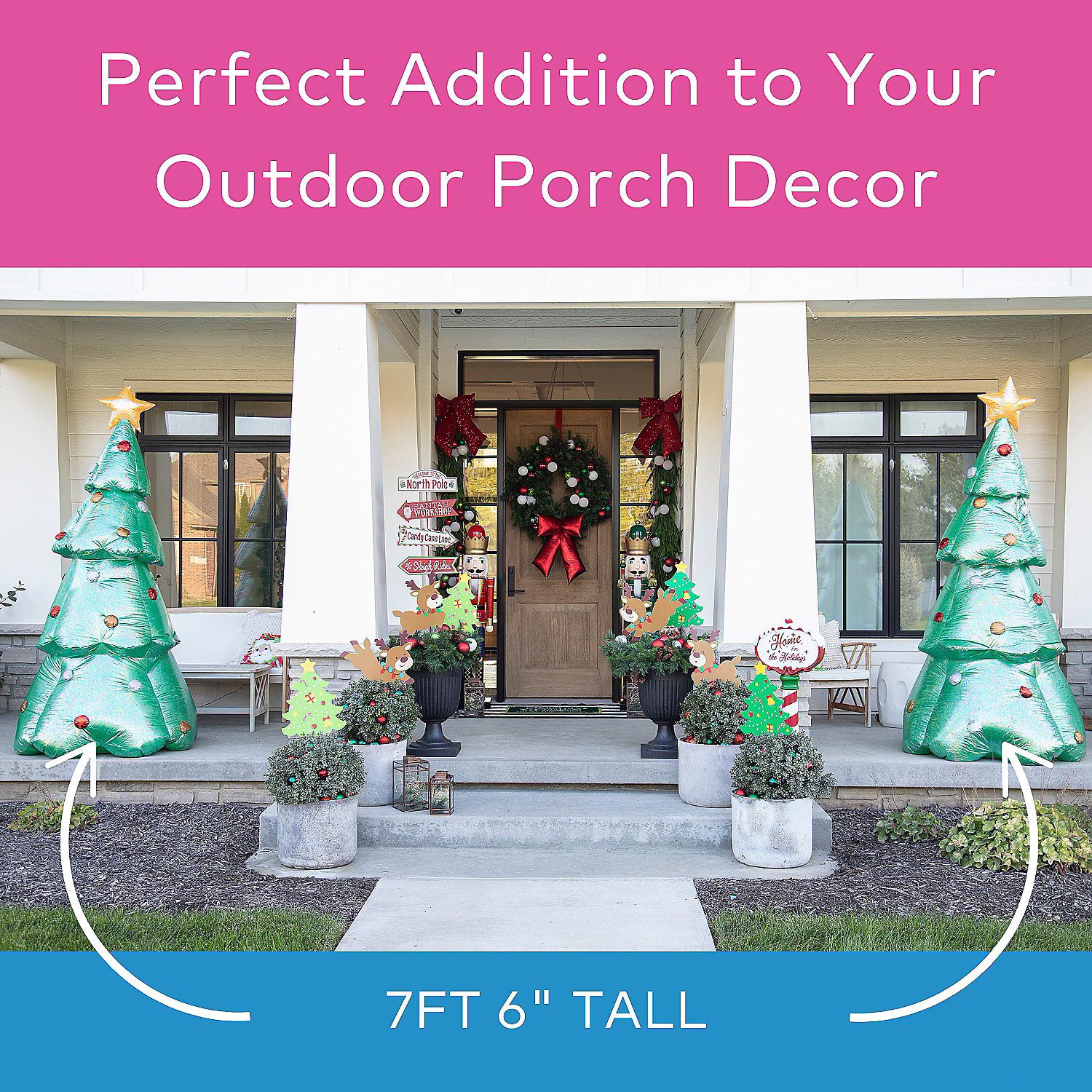 Blow Up Inflatable Mixed Media Green Christmas Outdoor Yard Decoration