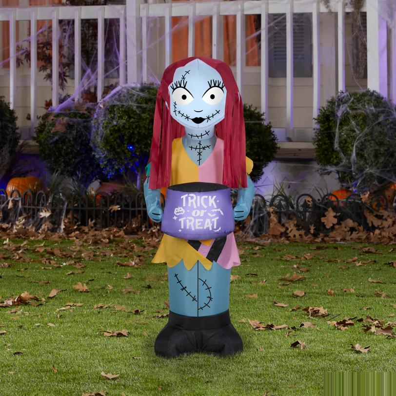 42"Airblown Blowup Inflatable Nightmare Before Christmas Sally with Treat Sack Halloween Outdoor Yard Decoration