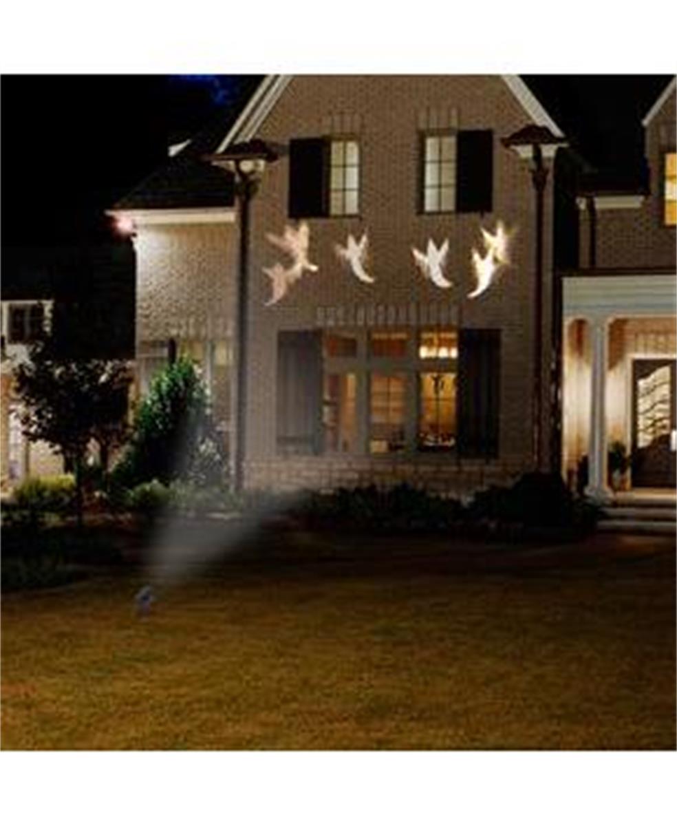 Lightshow Whirl-A-Motion Ghosts White Projection Light Halloween Outdoor Yard Decoration 11"