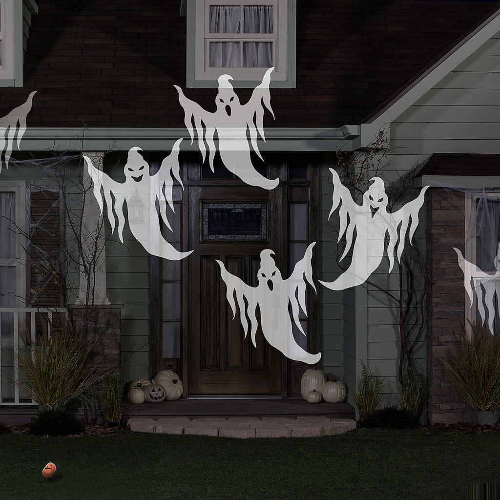 Lightshow Whirl-A-Motion Ghosts White Projection Light Halloween Outdoor Yard Decoration 11"