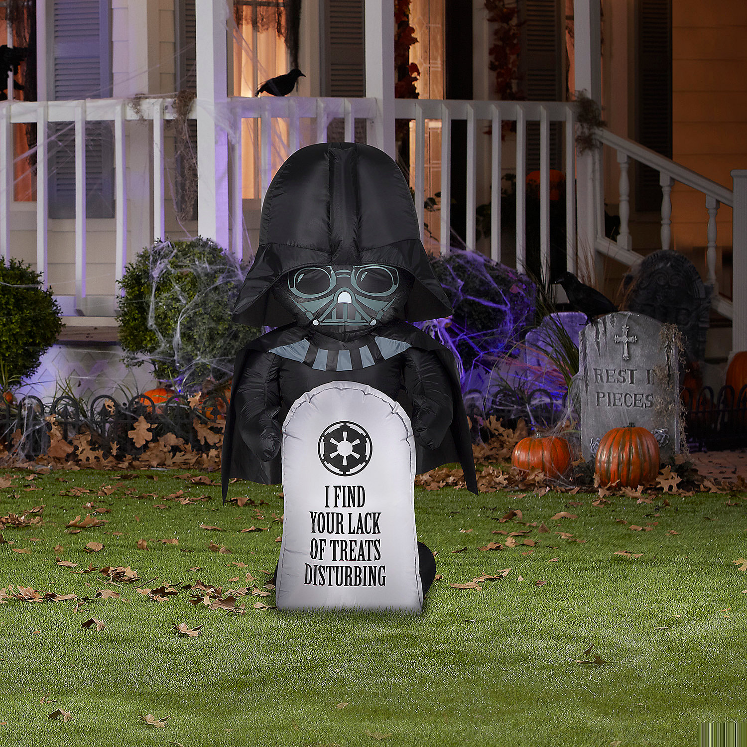 Airblown Inflatable Comic Darth Vader w/Tombstone Halloween Yard Decoration 42"