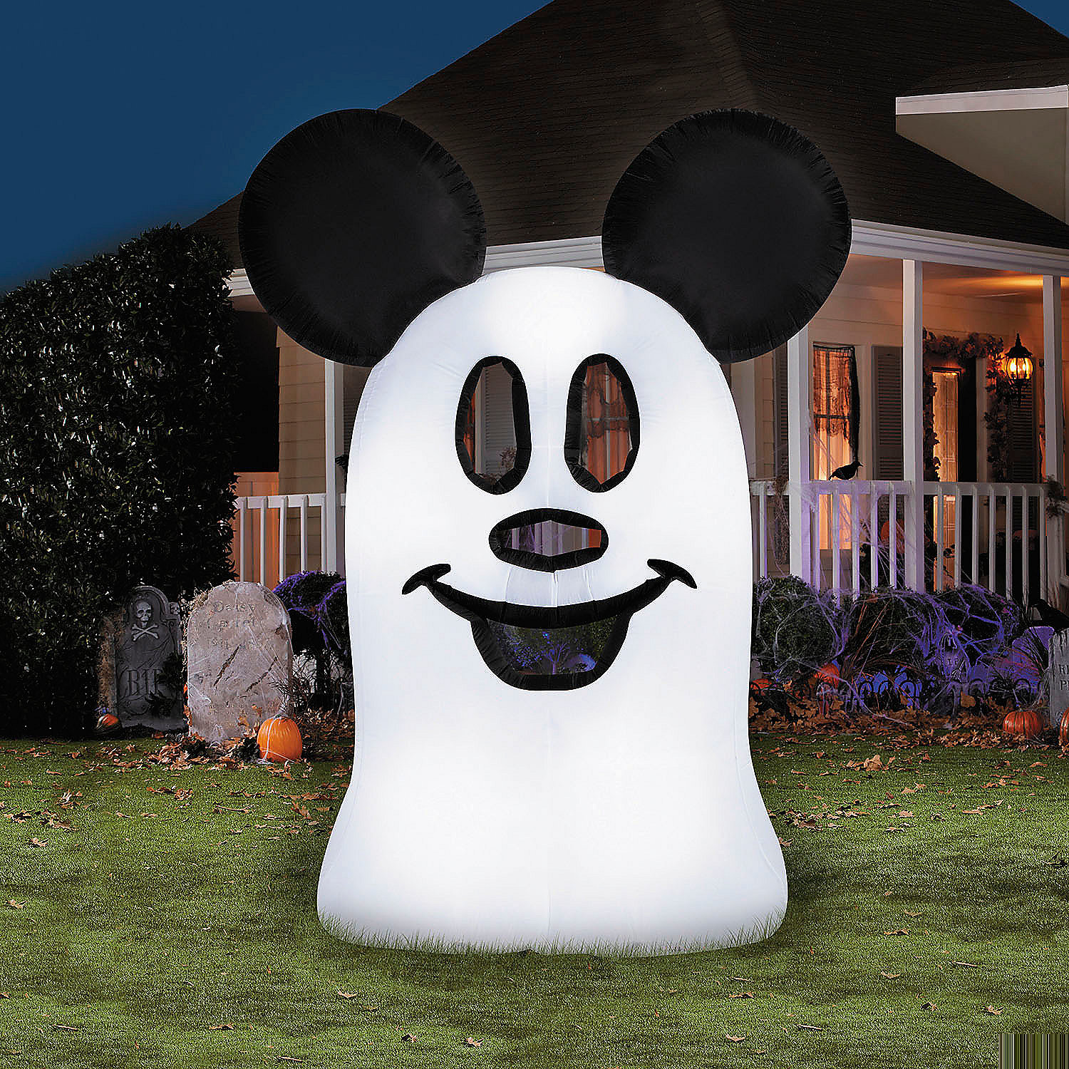 9 Ft. 6" Airblown Inflatable Flat Mickey Mouse Ghost Halloween Outdoor Yard Decoration