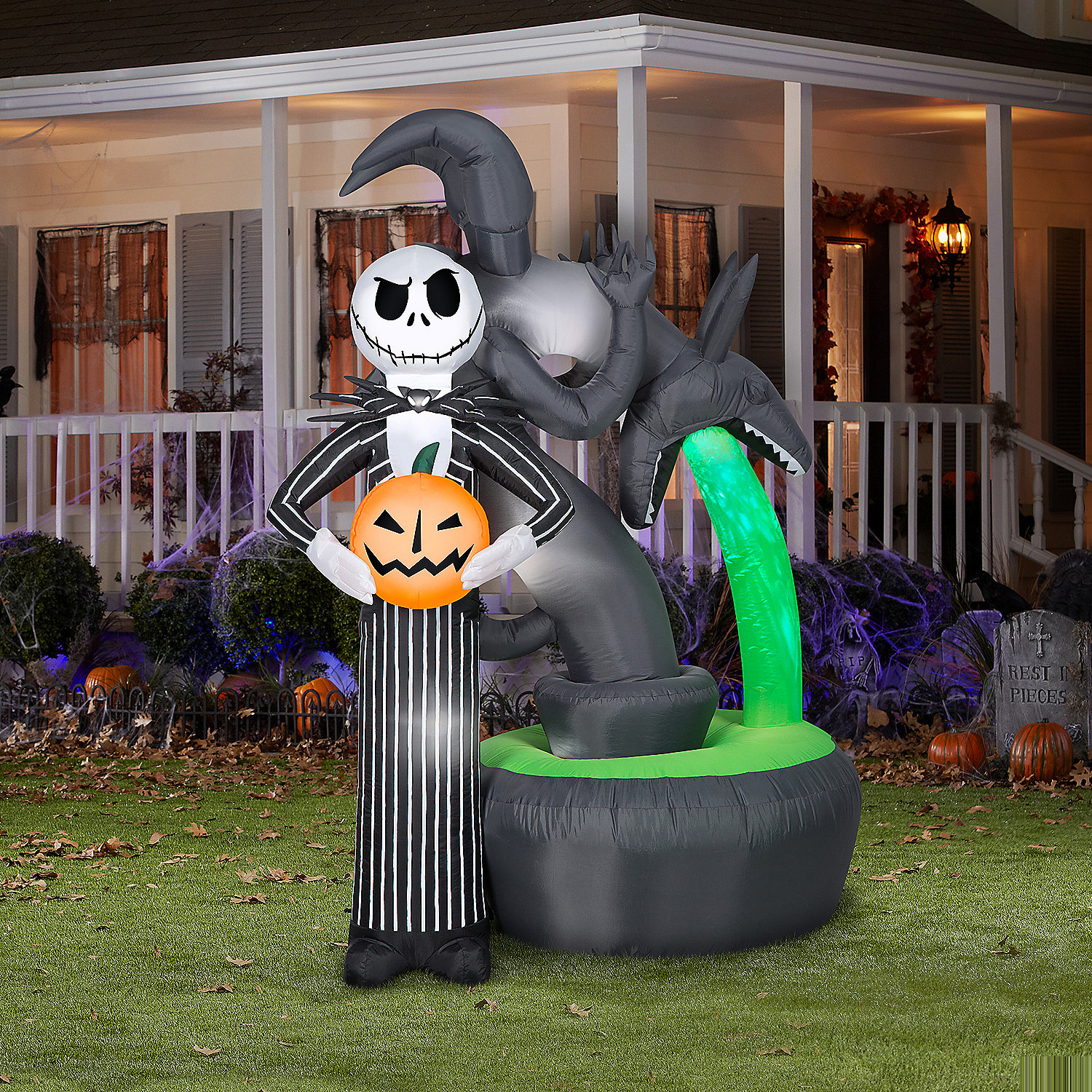 Blow Up Inflatable Projection Jack Skellington Inflatable Outdoor Yard Decoration