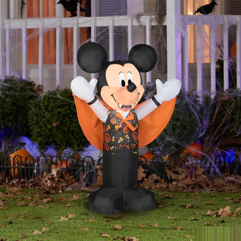 42"Airblown Blowup Inflatable Vampire Mickey with Candy Toss Vest Halloween Outdoor Yard Decoration
