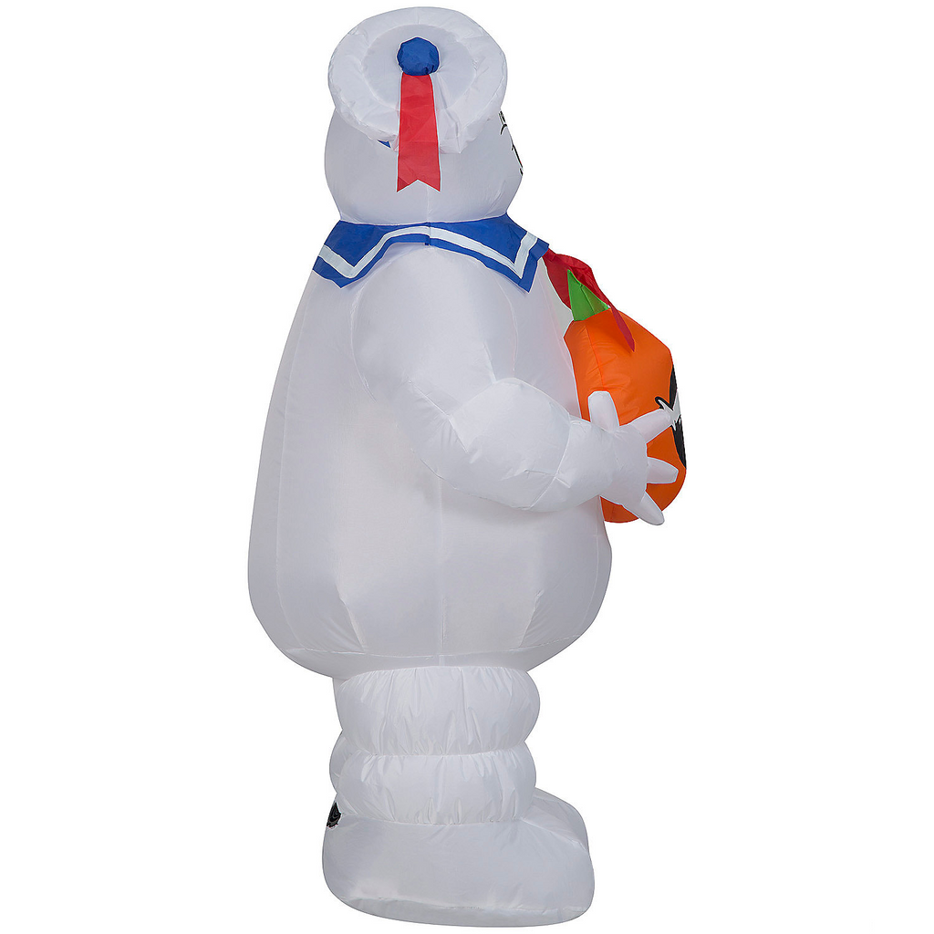 42"Airblown Blowup Inflatable Ghostbusters Stay Puft Marshmallow Man with Jack-O-Lantern Halloween Outdoor Yard Decoration