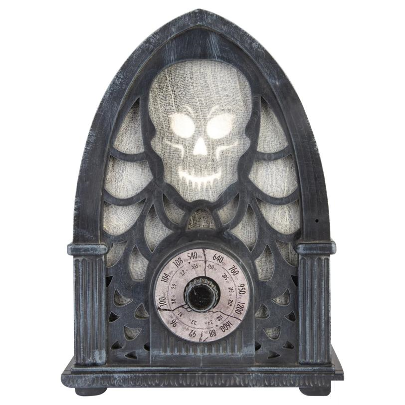 Light-Up Black Haunted Radio, 12-Inch