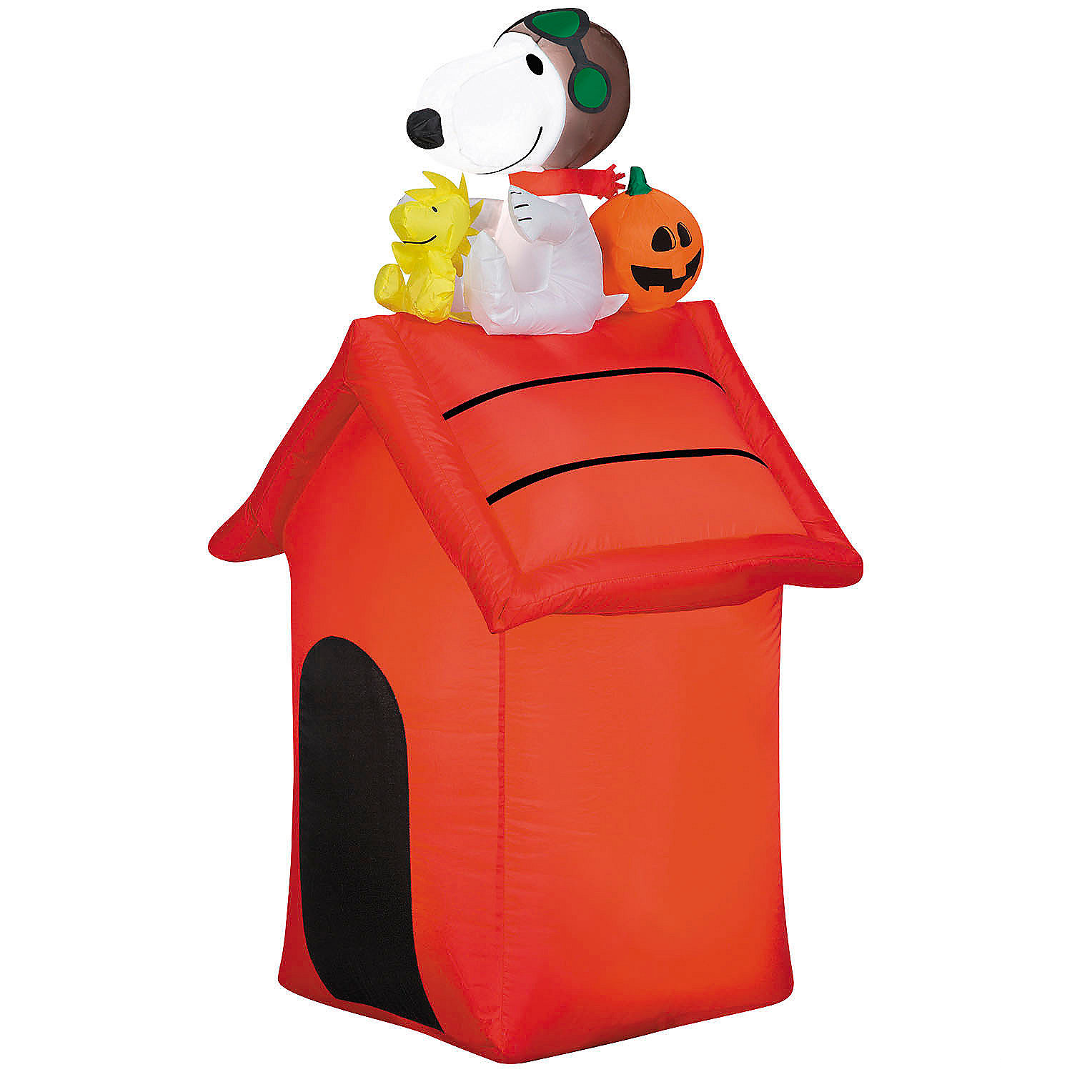42" Airblown Inflatable Peanuts Halloween Snoopy Flying Ace Doghouse Outdoor Yard Decoration