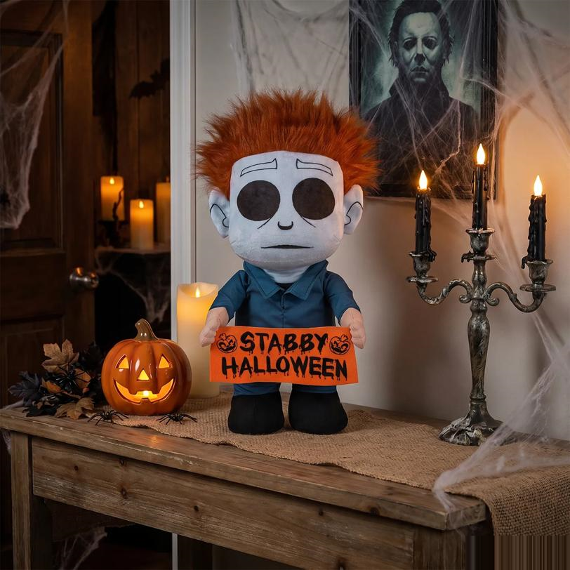 18" Halloween Michael Myers with Sign Tabletop Decoration