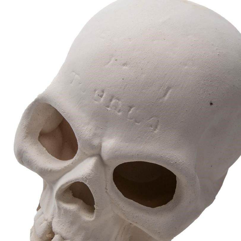 11" Ceramic Skull & Bones Fire Log Halloween Decoration