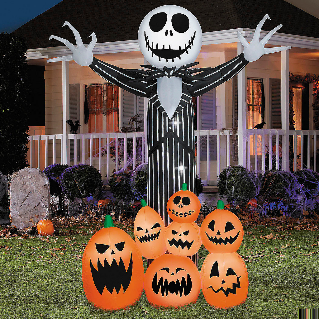9 Ft. Airblown Inflatable Giant Animated Jack Skellington Halloween Yard Decoration