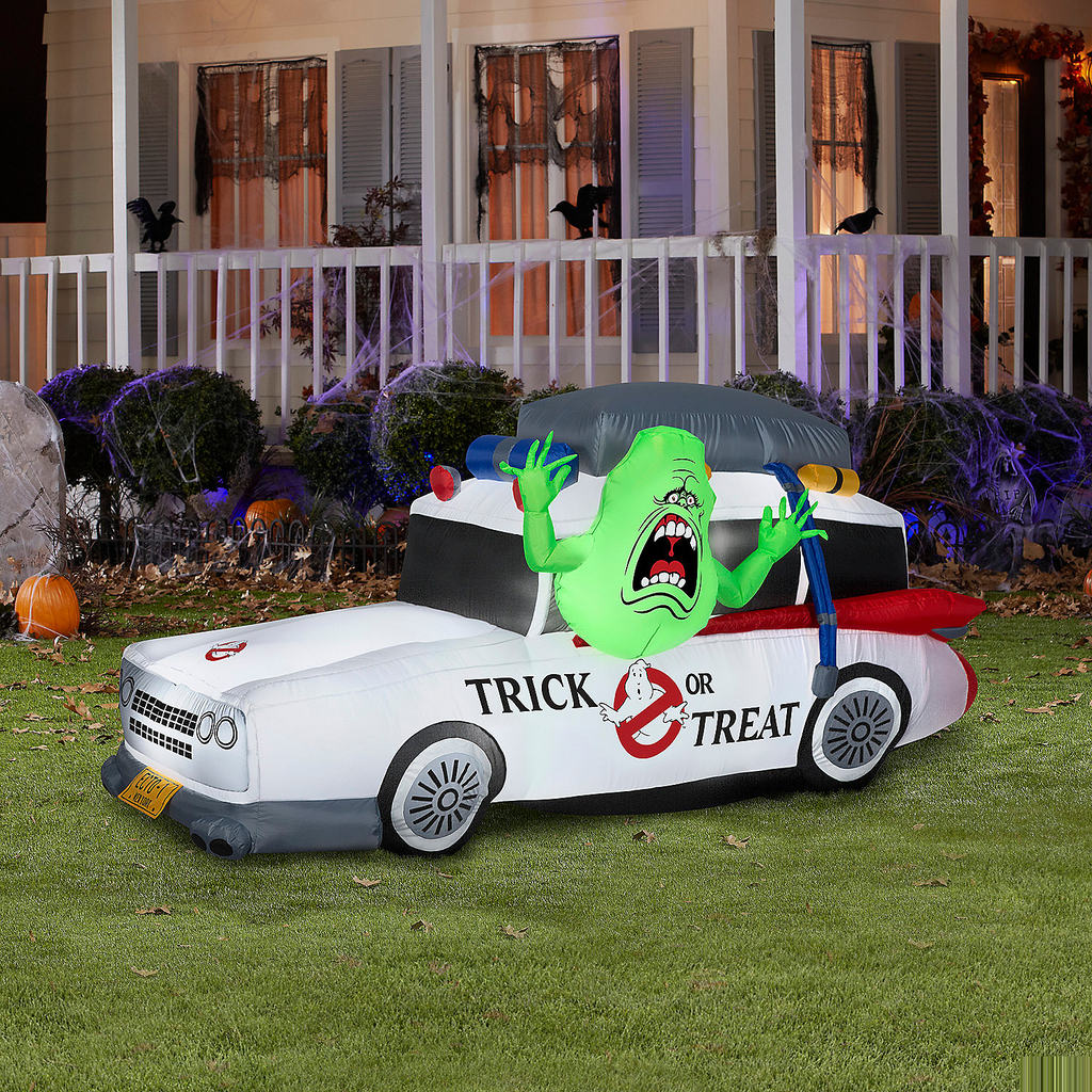 44" Airblown Inflatable Ghostbusters Ecto-1 with Slimer Halloween Yard Decoration