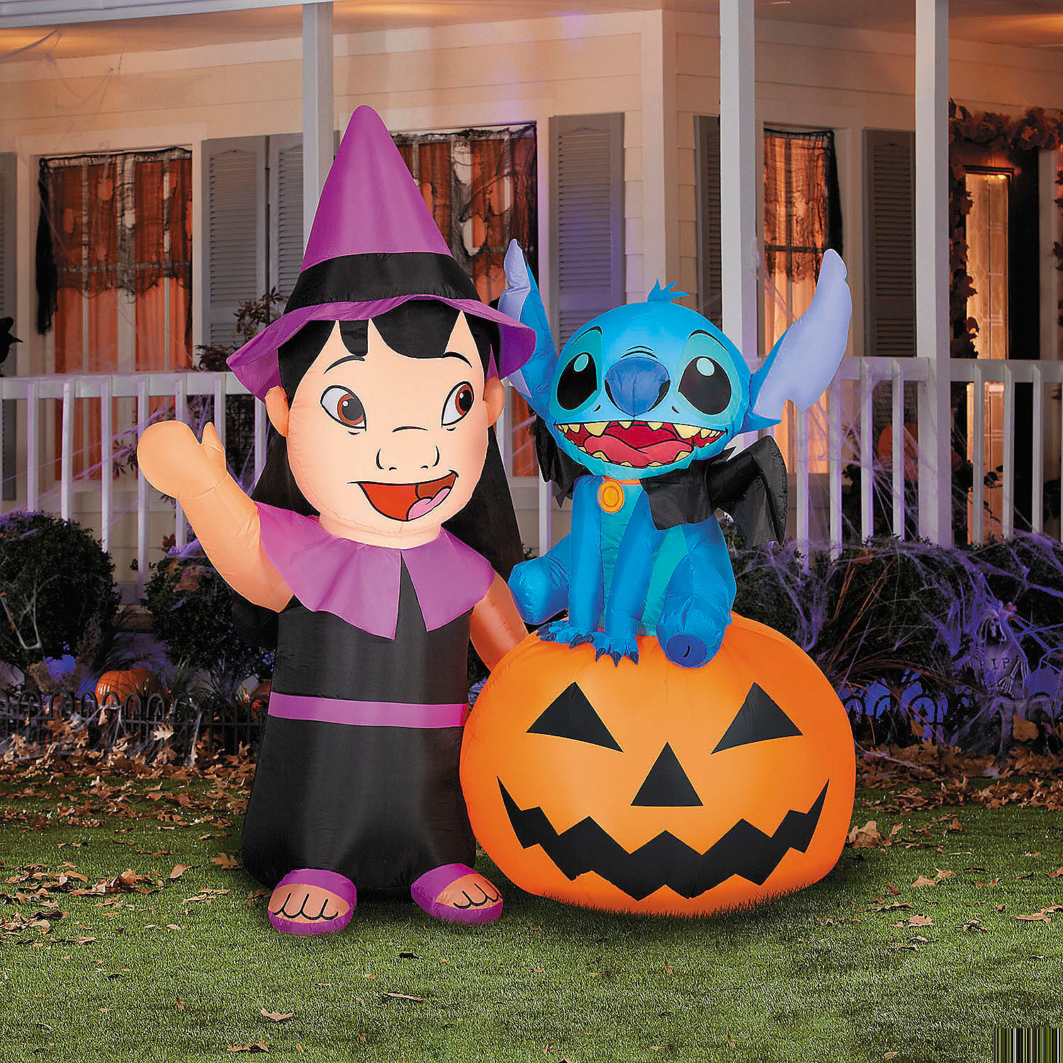6 Ft. Airblown Inflatable Lilo & Stitch Lilo & Stitch with Jack-O'-Lantern Halloween Outdoor Yard Decoration