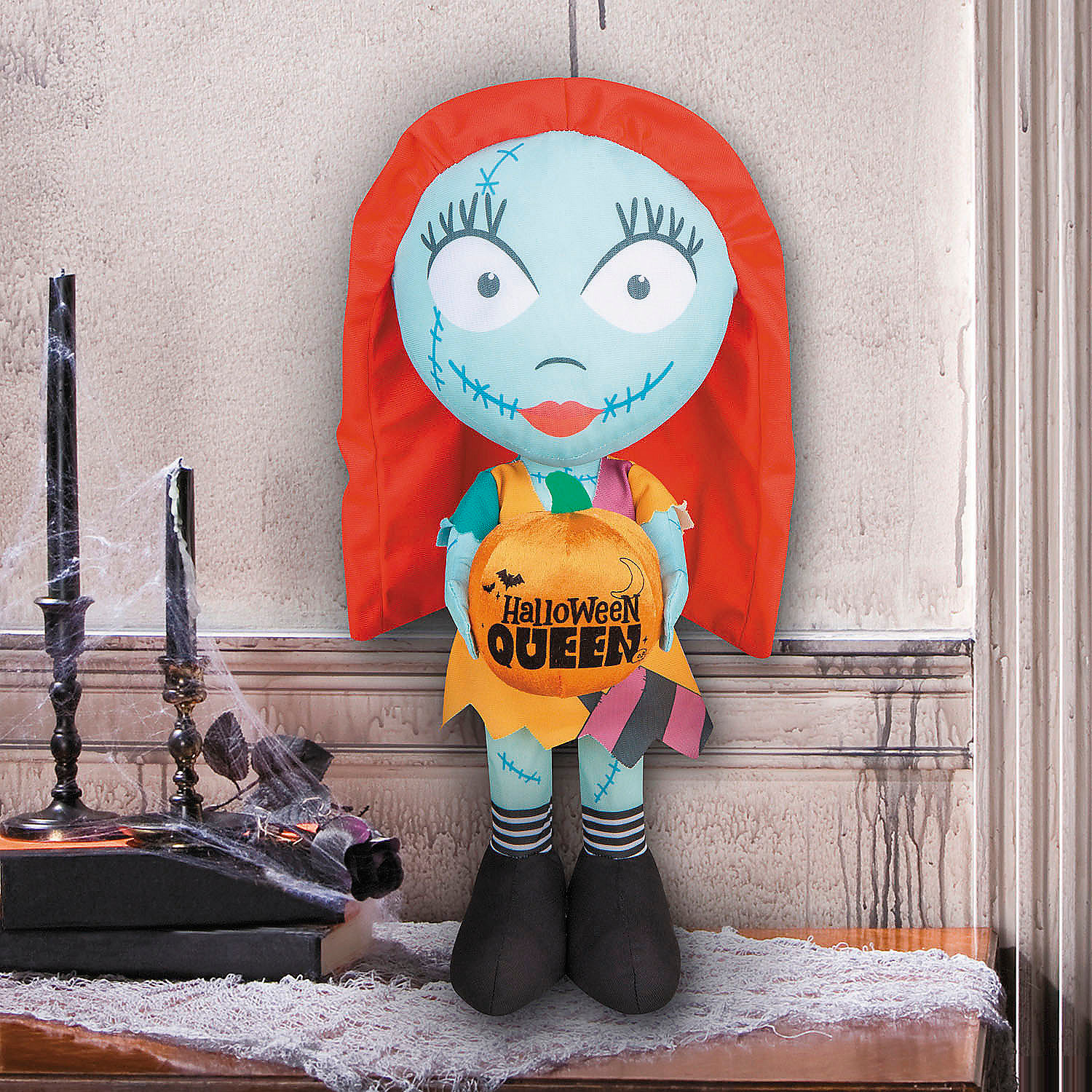 18" Airblown Inflatable The Nightmare Before Christmas Sally with Halloween Queen Pumpkin Decoration