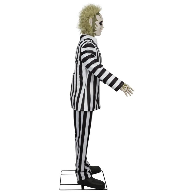 6 Ft. Animated Life-Size Beetlejuice Beetlejuice with 2 Outfits & Sound Halloween Decoration