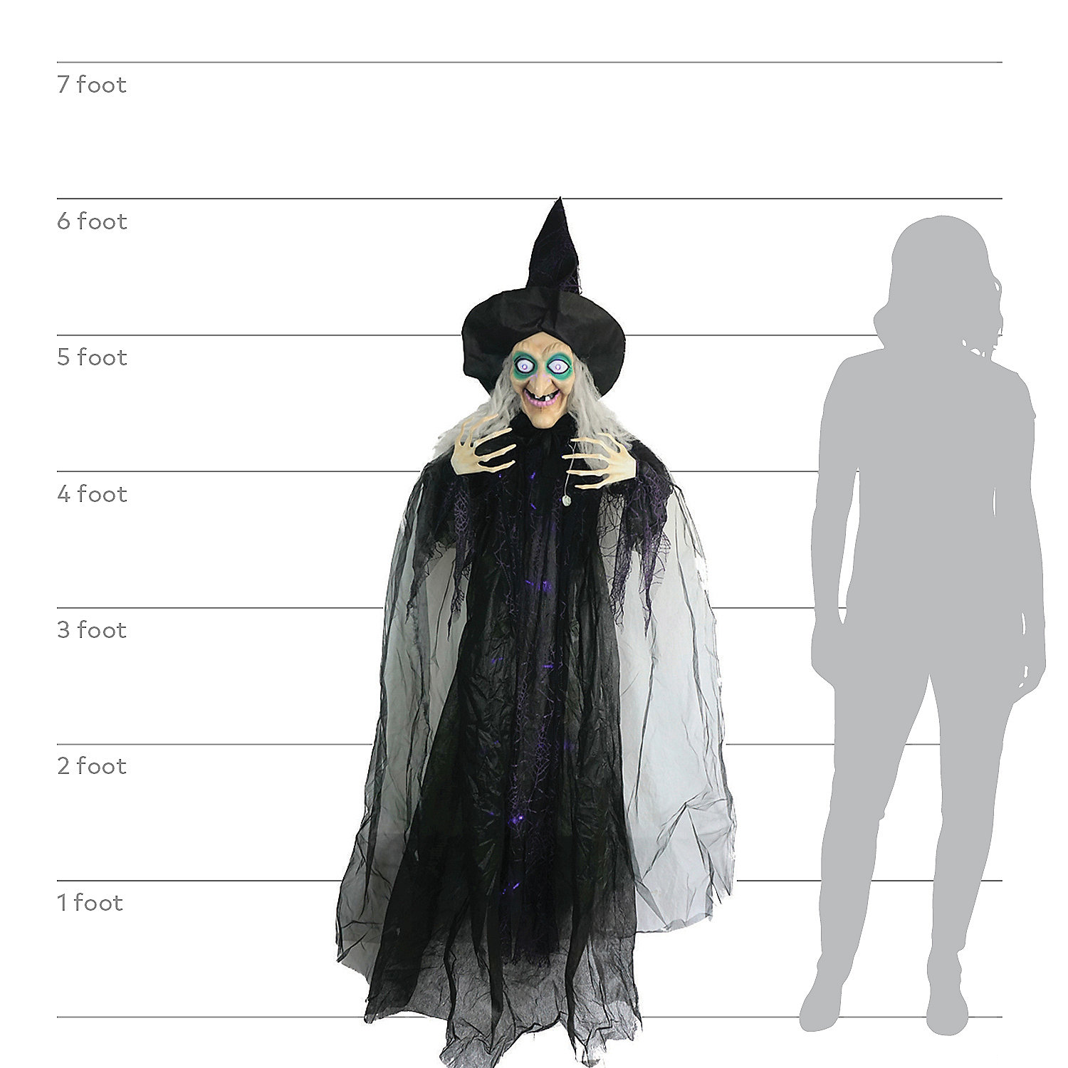 HANGING WITCH ANIMATED 72IN
