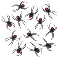 3 1/2" Magnetic Black Widow Spiders - 12 Pc.