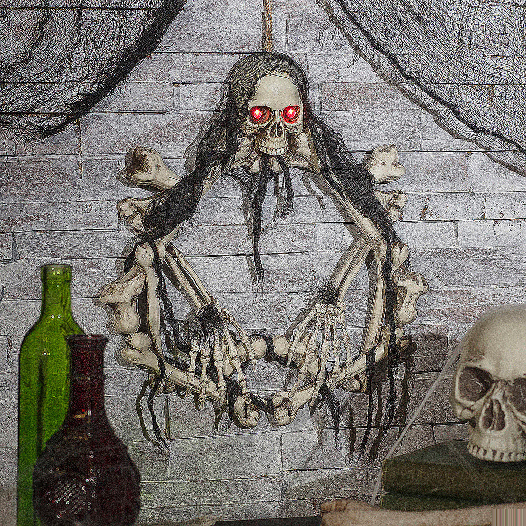 Light Up Skeleton Wreath
