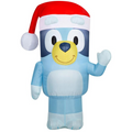 42" Airblown Inflatable Light-Up Bluey Bluey in Santa Hat Christmas Yard Decoration