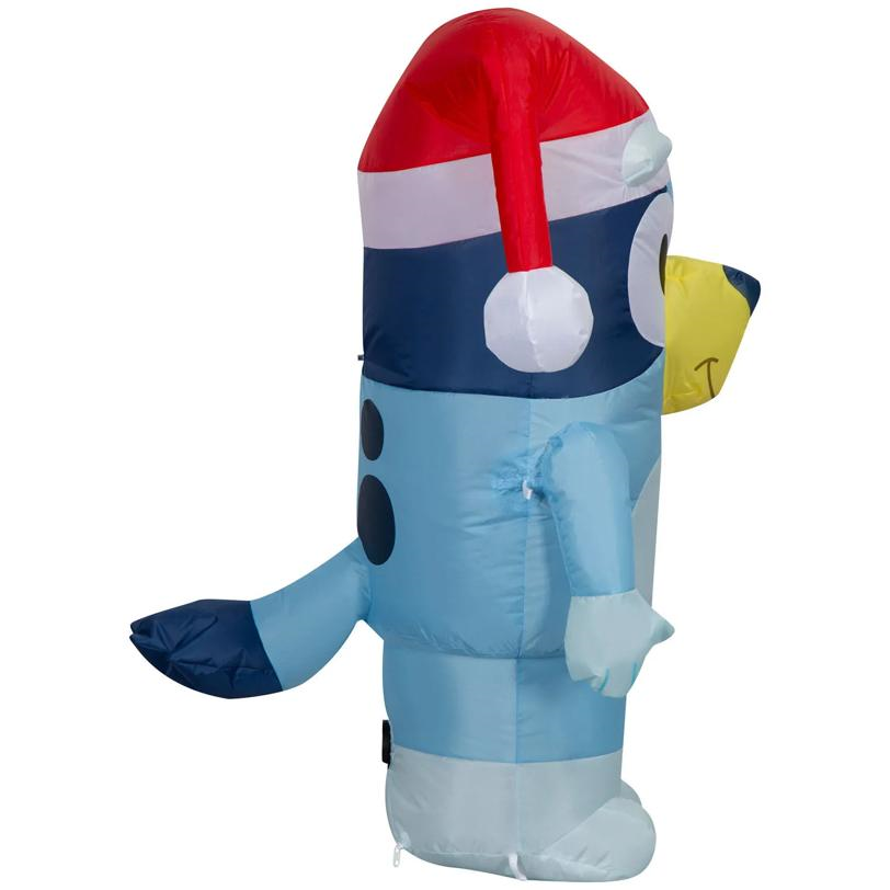 42" Airblown Inflatable Light-Up Bluey Bluey in Santa Hat Christmas Yard Decoration