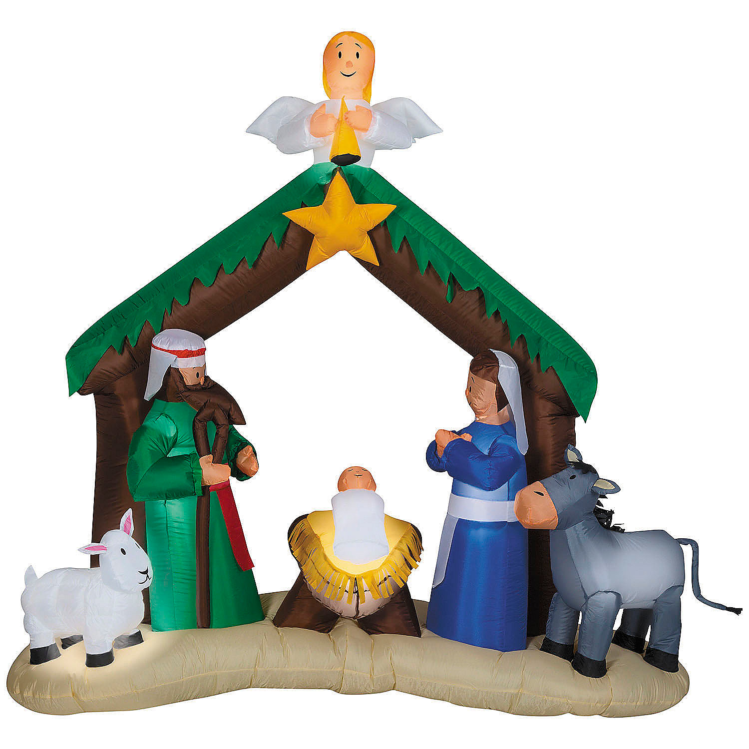 6 Ft. 7" Airblown Inflatable Light-Up LED Nativity Scene Christmas Outdoor Yard Decoration
