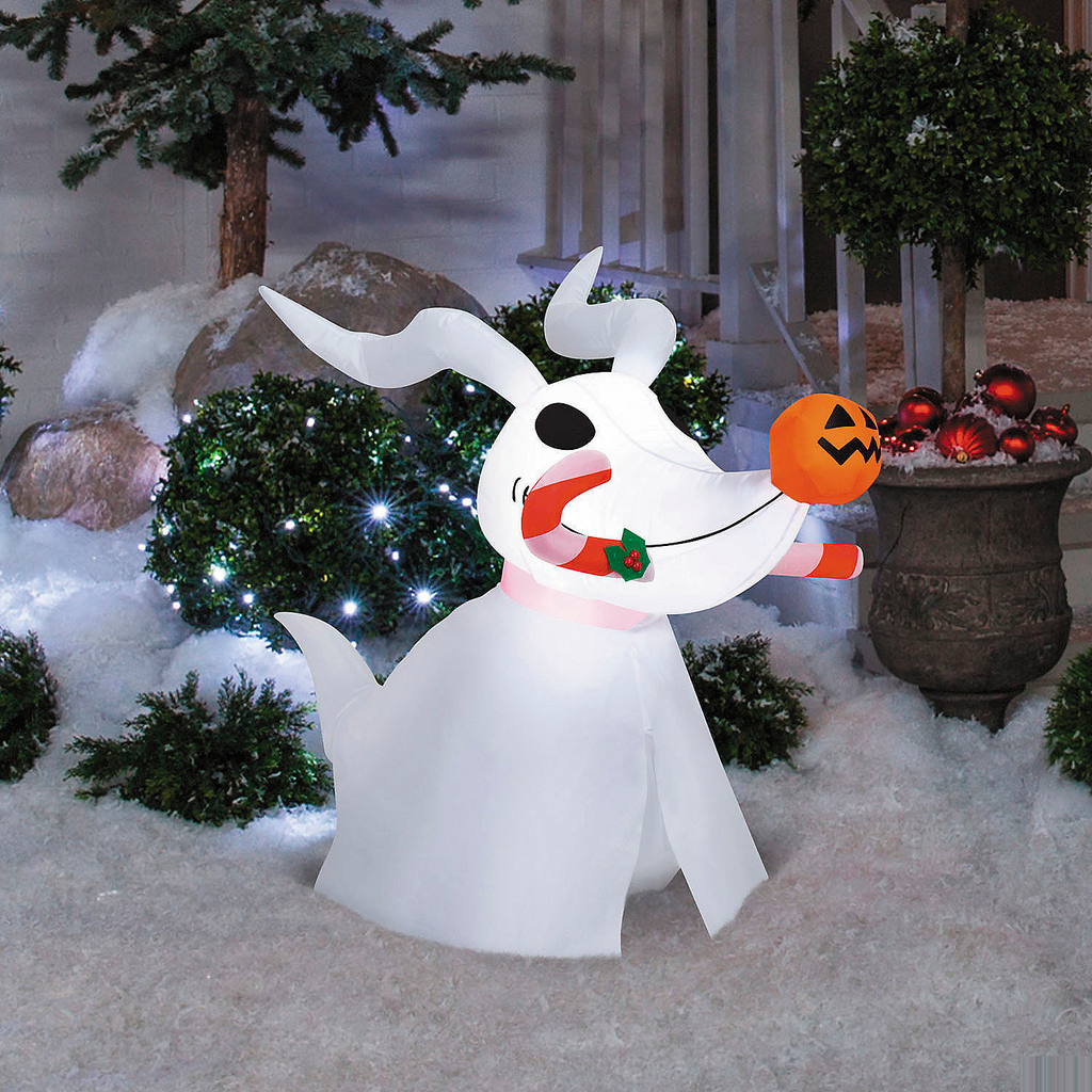 33" Airblown Inflatable The Nightmare Before Christmas Zero with Candy Cane Outdoor Yard Decoration