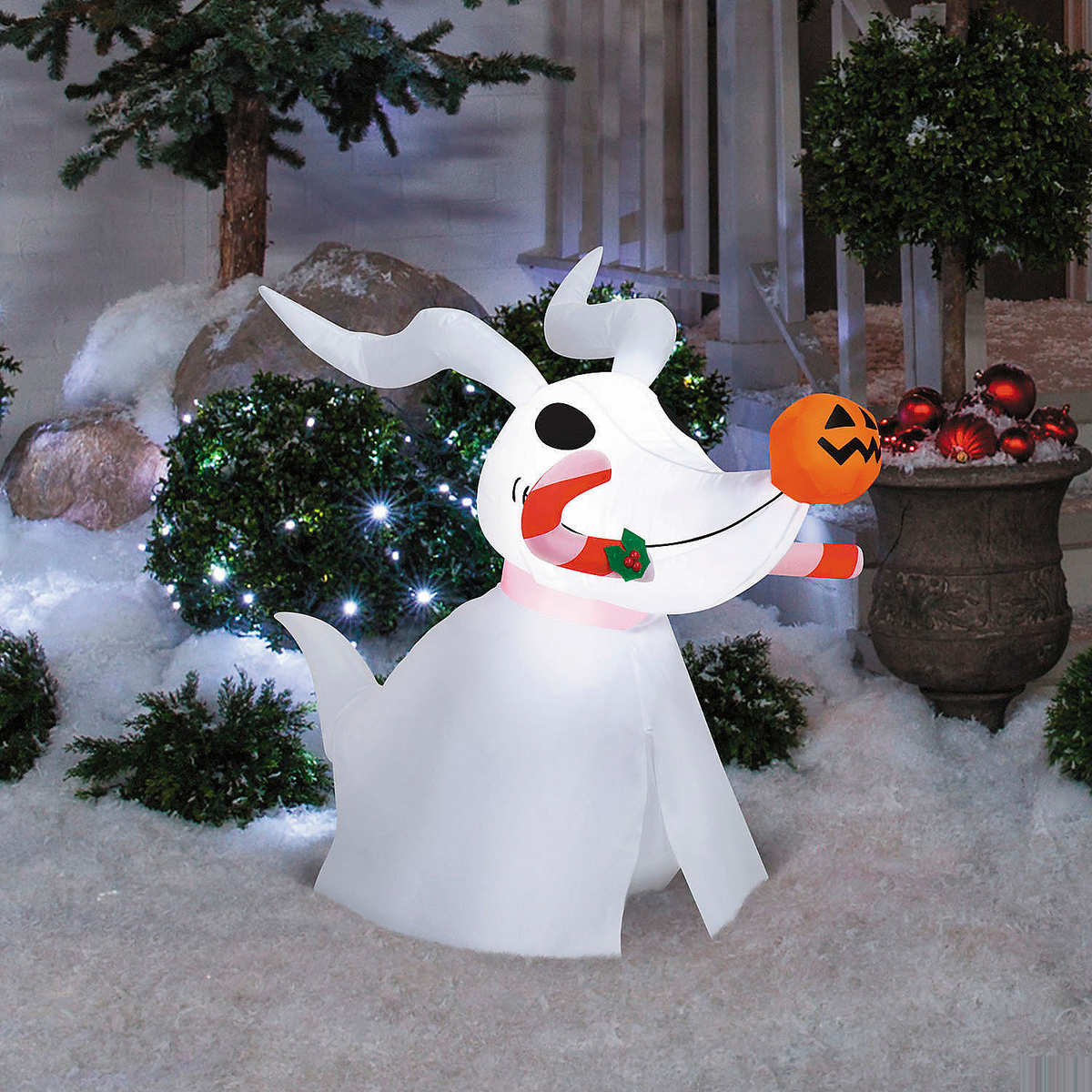 33" Airblown Inflatable The Nightmare Before Christmas Zero with Candy Cane Outdoor Yard Decoration