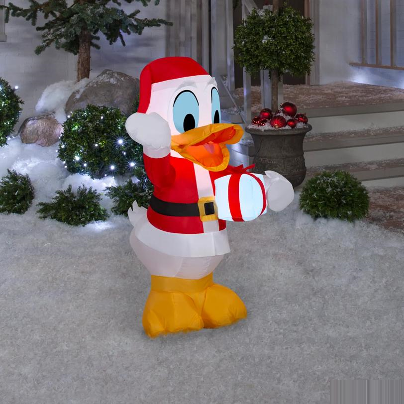 42" Airblown Blowup Inflatable Santa Donald Duck with Built-In Lights Christmas Outdoor Yard Decoration