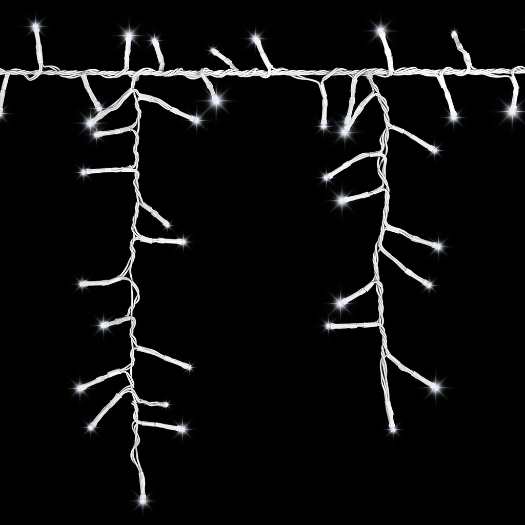 Lightshow Strands of MagicT Tangle-Free Cool White LED Light Icicle String Christmas Outdoor Yard Decoration 10 Ft.