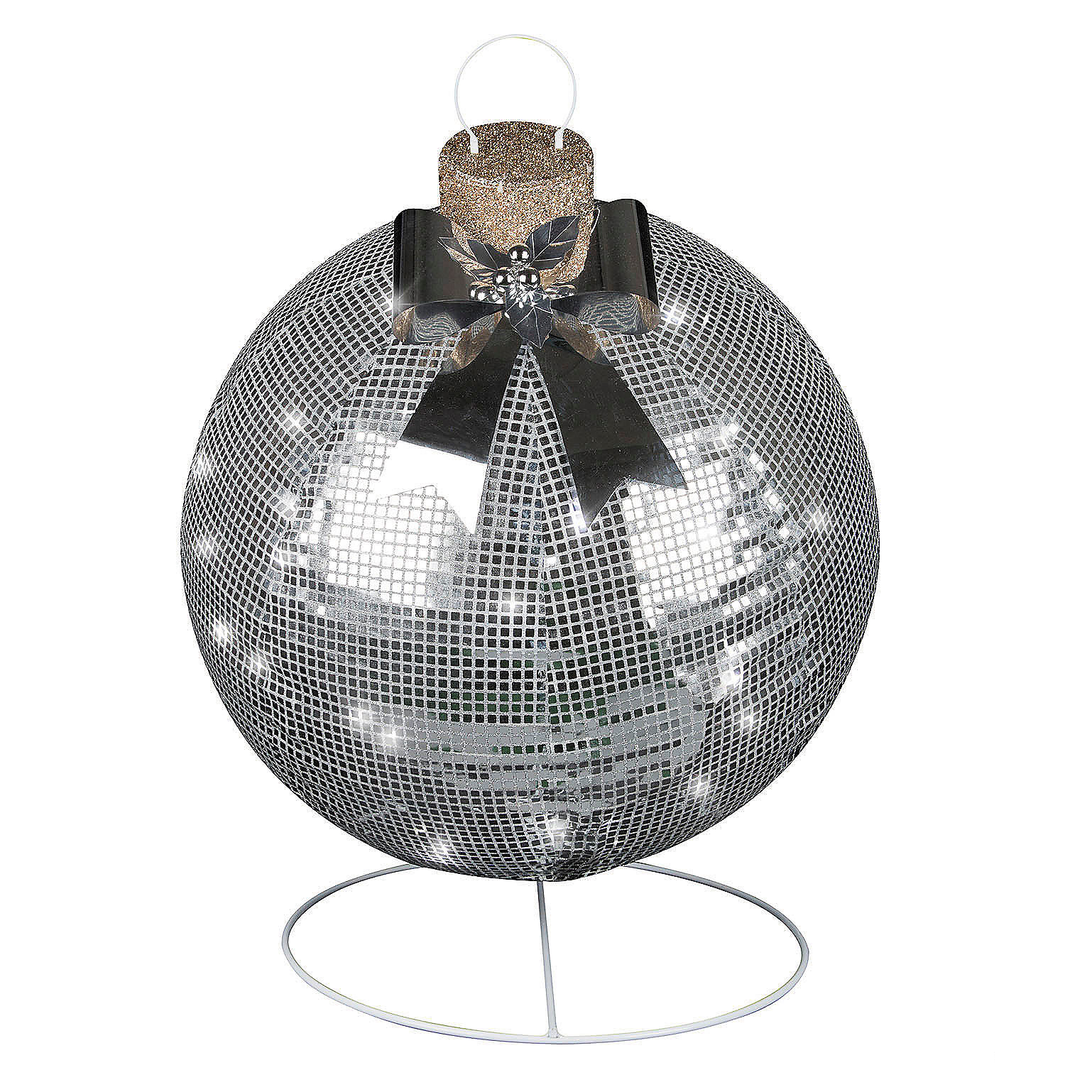 32" Disco Sparkle Silver Christmas Ornament Outdoor Yard Decoration