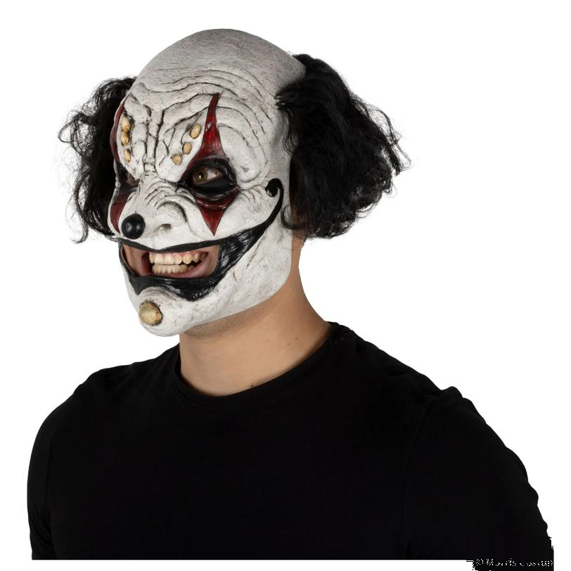 Adults Ghoulish Productions Clowns Prankster Black Clown Overhead Latex Mask - One Size