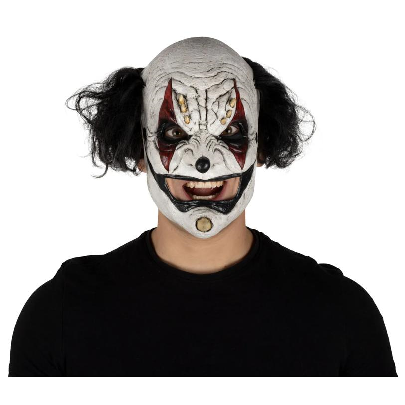 Adults Ghoulish Productions Clowns Prankster Black Clown Overhead Latex Mask - One Size
