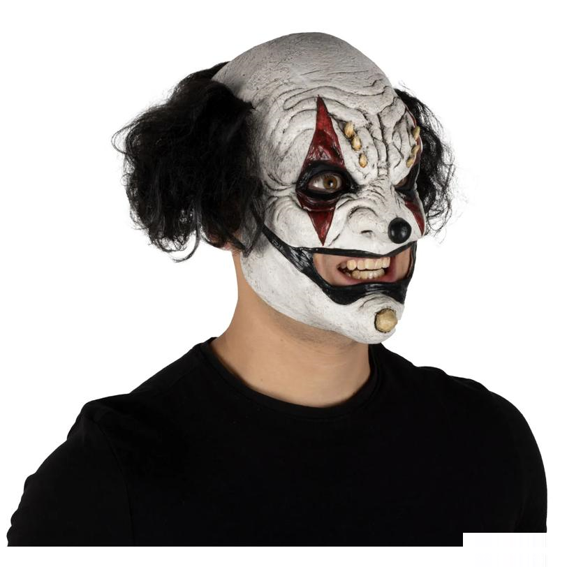 Adults Ghoulish Productions Clowns Prankster Black Clown Overhead Latex Mask - One Size