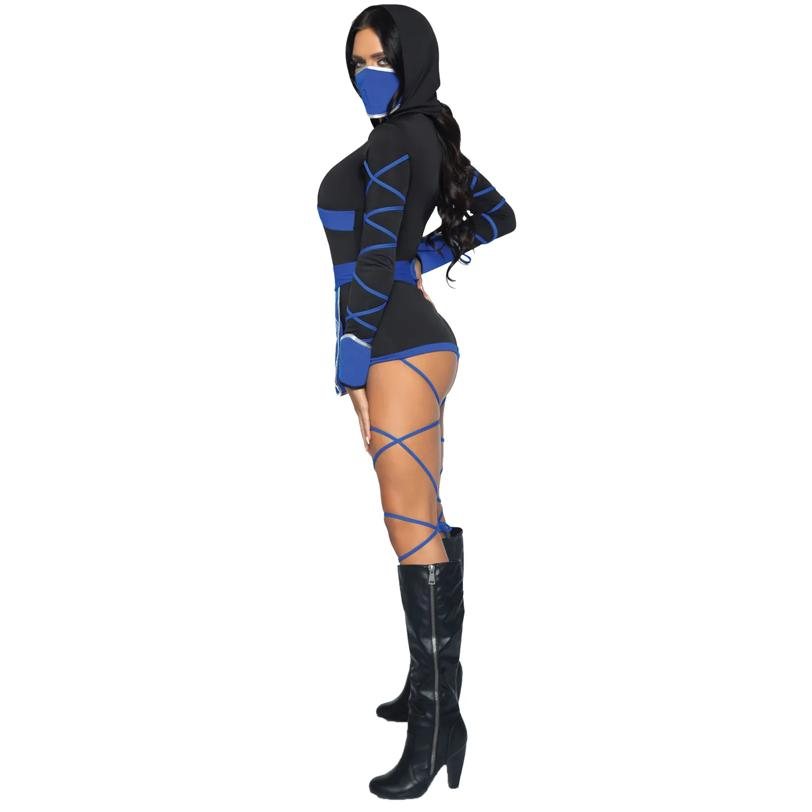 Adult Ninja 3Pc Black/Blue Costume