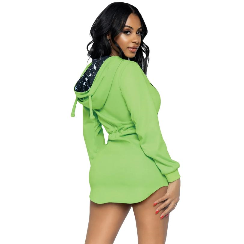 Adult Green Alien Hoodie Dress