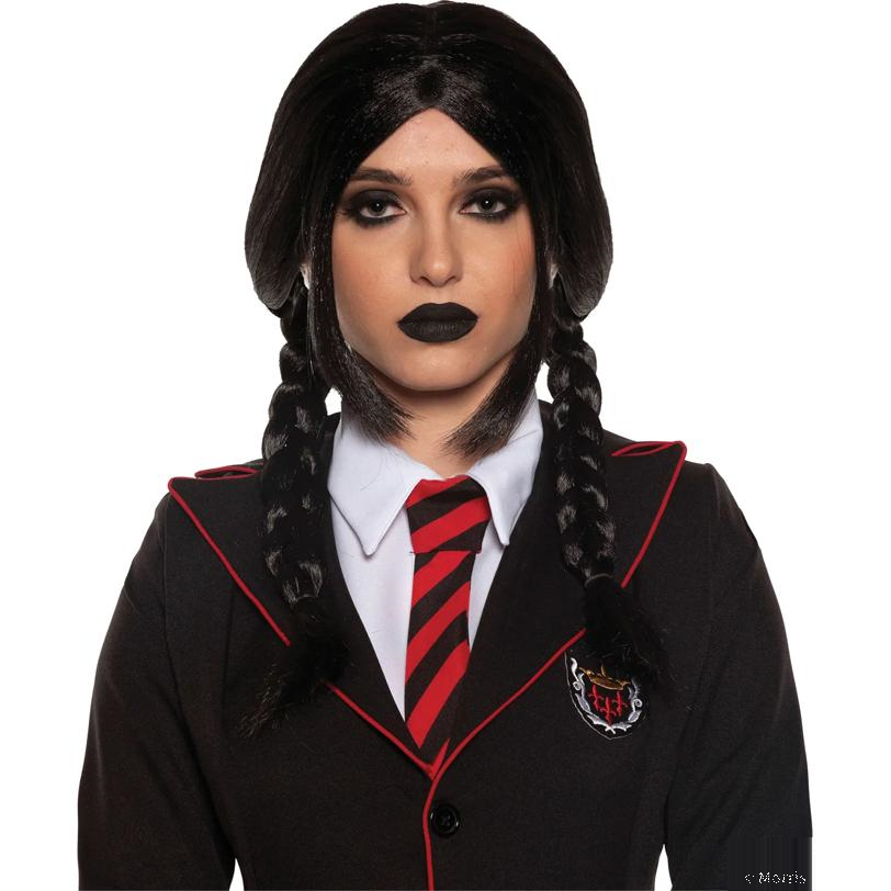 Adult's Black Gothic Braids Wig