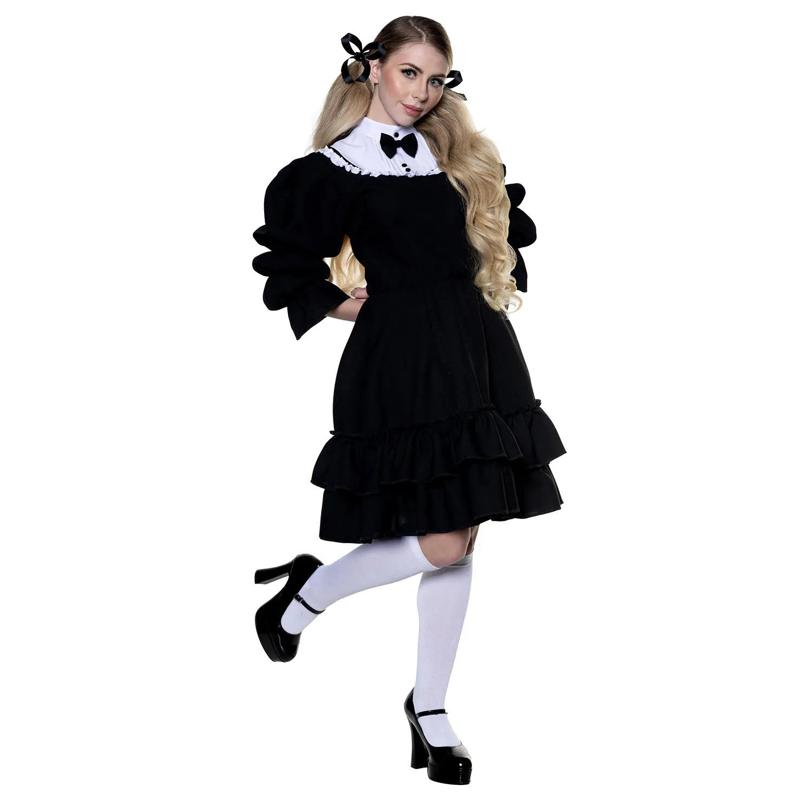 Adults Anime Character Black Layered Bib Dress Costume