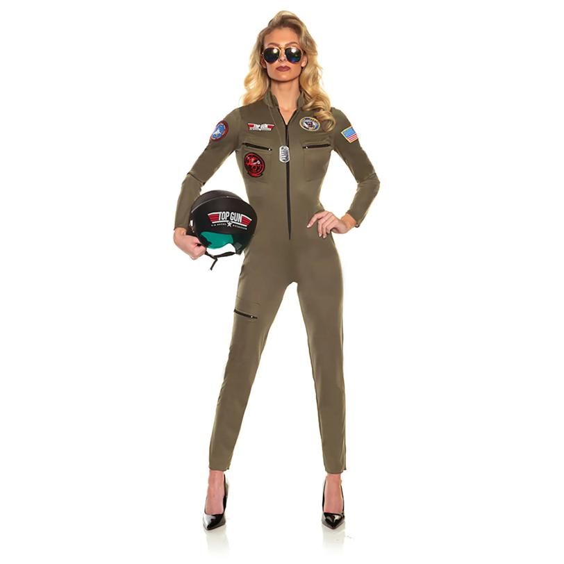 Women's US Navy TOP GUN Pilot Jumpsuit Costume