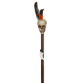 Underwraps Costumes Adults Witch Doctor Staff with Skull & Feathers