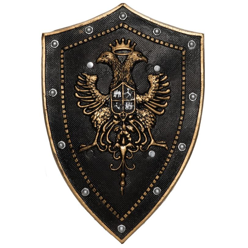 Underwraps Costumes Adults Black Shield with Double Eagle Crest