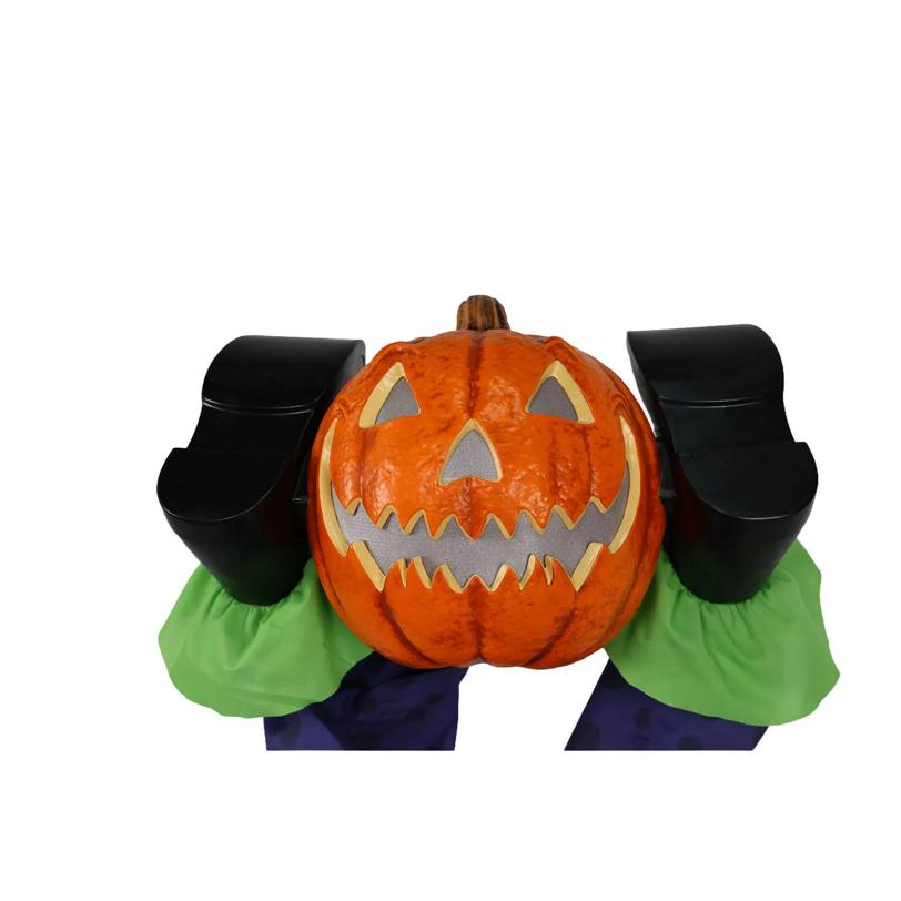 5 Ft. Animated Light-Up Upside-Down Clown with Jack-O'-Lantern Halloween Decoration