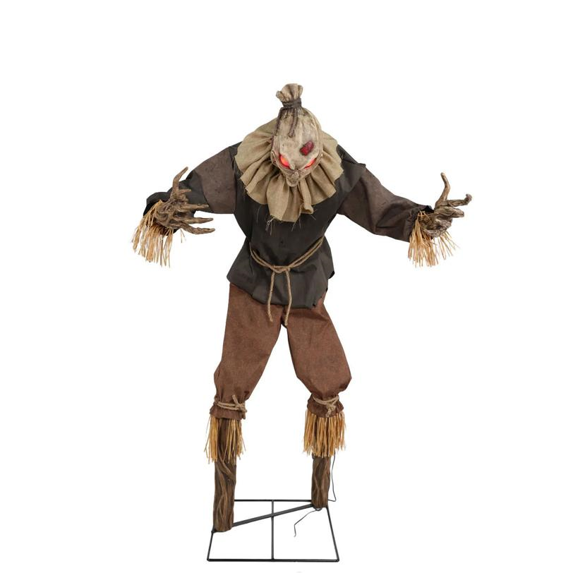 7 Ft. Animated Light-Up Grim Stalker Scarecrow Halloween Decoration